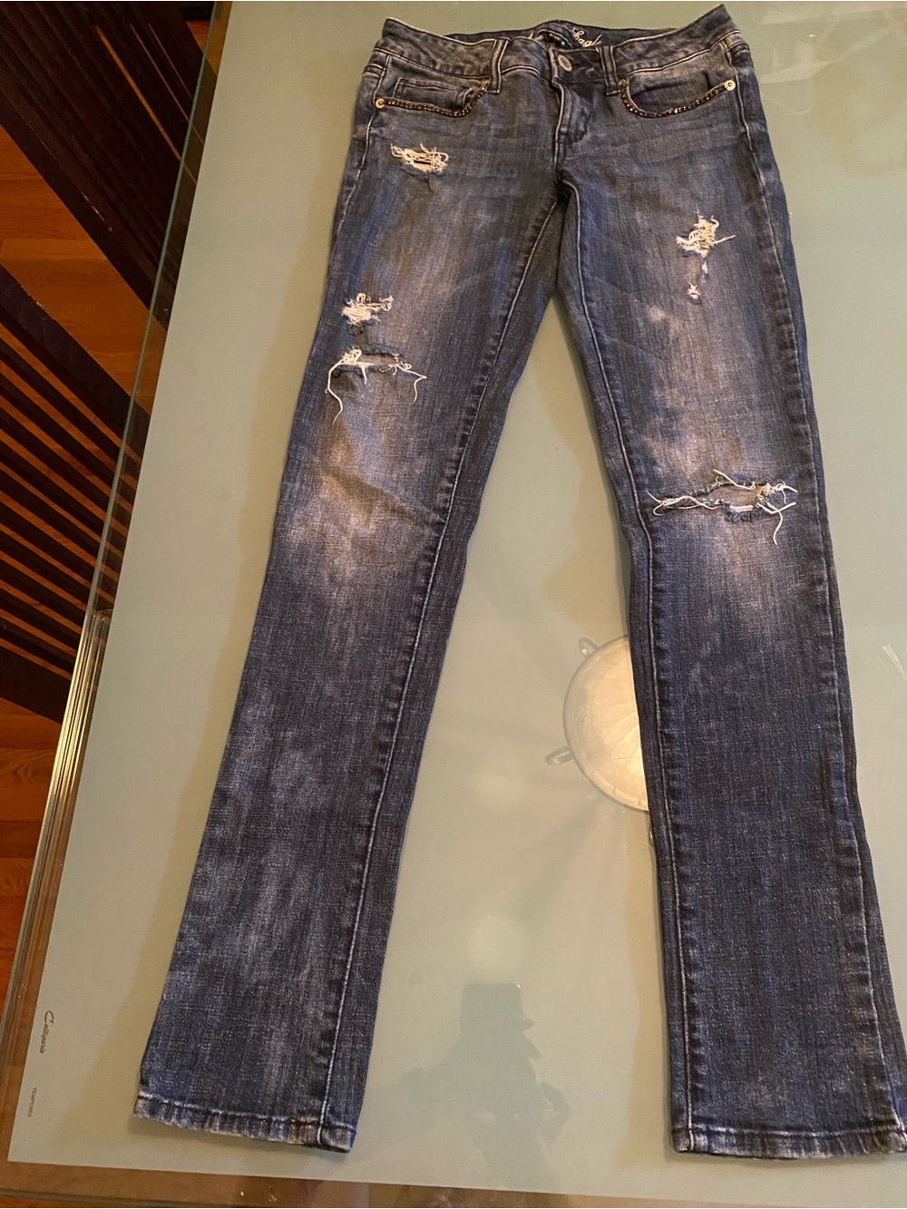 American Eagle Outfitters Women's stretch Skinny Jeans - Dark Blue Wash